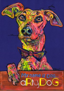 aRtyDoG Gulypan, Magyar Agar, Fille, 2 ans, Belgique.
Acrylique sur papier coloré épais beaux-arts, 300gr/m², 59,4x84cm