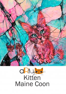 aRtycat Kitten, Maine Coone, Igor, Belgique
Acrylique sur toile 60x60cm