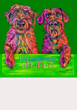 aRtyDoG Keeley, Lévrier Ecossais et aRtyDoG Marshall, Schnauzer géant, USA
Acrylique sur toile, 90x90cm