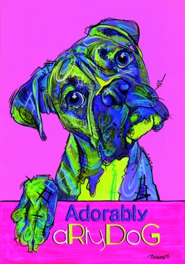 aRtyDoG Mayhem, Boxer, Garçon, USA
Acrylique sur papier coloré épais beaux-arts, 300gr/m², 59,4x84cm