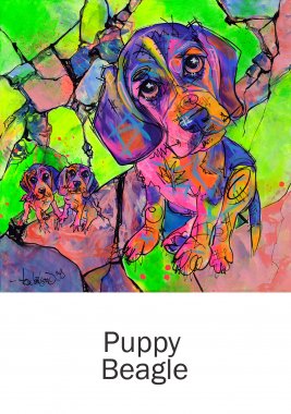 aRtyDoG Puppy, Beagle, Banjo, USA
Acrylique sur toile 60x60cm