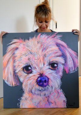 Bichon, 80x80cm