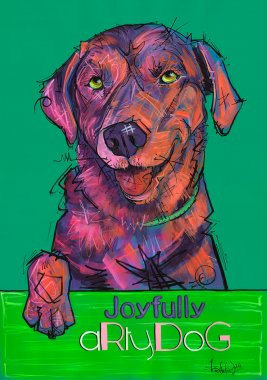aRtyDoG Mady, Labrador, France
Acrylique sur papier coloré épais beaux-arts, 300gr/m², 59,4x84cm
www.facebook.com/artydog 
