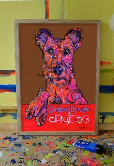 Reproduction sur papier - Format A2: 42x59,4cm - aRtyDoG Potter - Irish Terrier