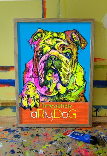 Print - Format A2: 42x59,4cm - aRtyDoG Falcor - English Bulldog