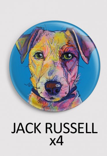 4x magnets ronds identiques - aRtyDoG Max - Jack Russell