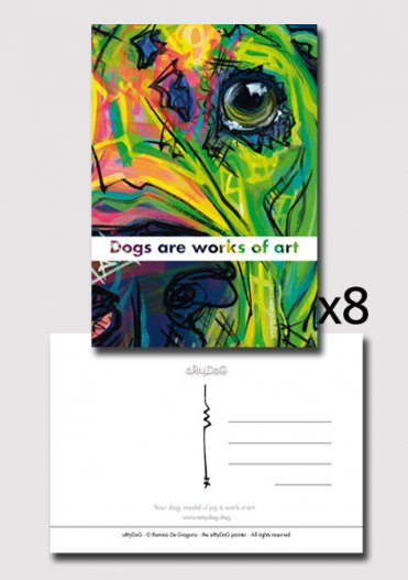 8x identical postcards- aMUSEment serie Hector